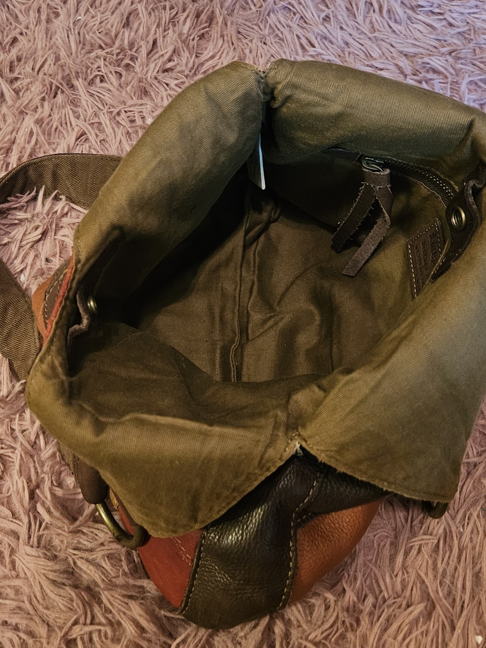 Lucky Brand☆Leather Patchwork Shoulder Bag - Vintage - Picture 10 of 13